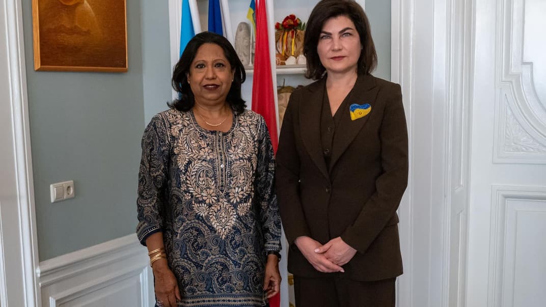 Генеральна прокурорка України Ірина Венедіктова та спеціальна представниця генерального секретаря ООН з питань сексуального насильства в умовах конфліктів Праміла Паттен