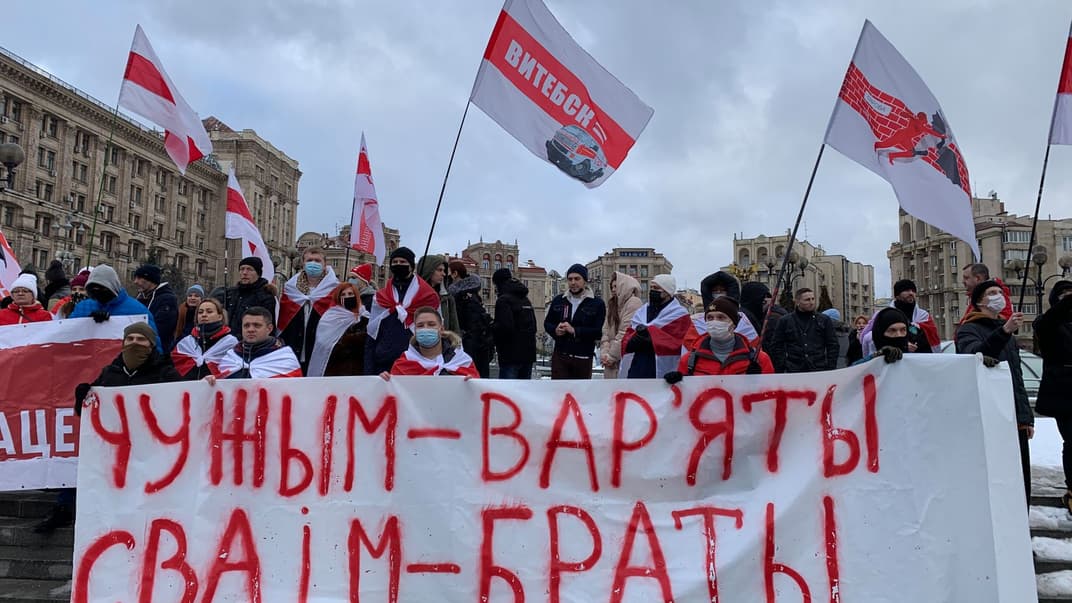 У Києві білоруси вийшли на акцію солідарності