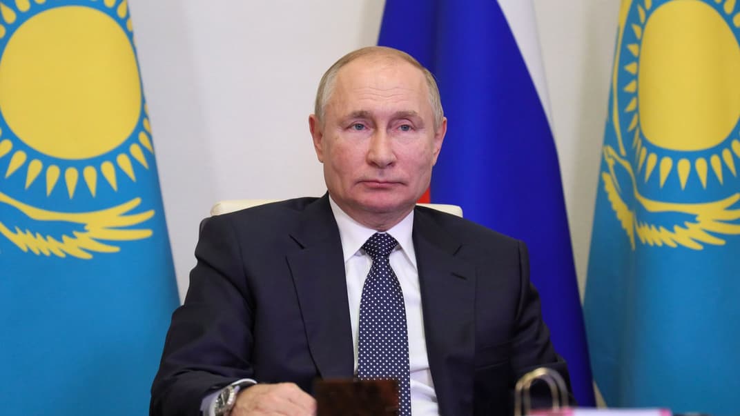 Президент Росії Володимир Путін на засіданні 17-го російсько-казахстанського форуму міжрегіонального співробітництва під Москвою, Росія, 30 вересня 2021 року