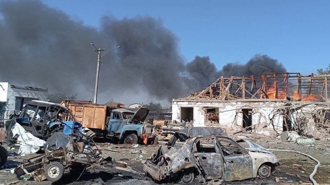 Последствия российского авиаудара по Бериславу Херсонской области, 25 сентября 2023 года