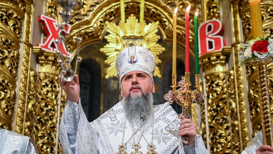 Ілюстративне фото. Предстоятель Православної церкви України, блаженніший митрополит Київський і всієї України Епіфаній у Пасхальну ніч, 5 травня 2024 року