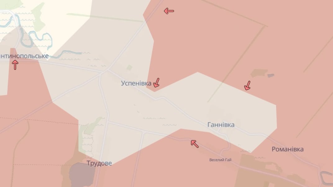 Успенівка на карті DeepState станом на 16 грудня 2024 року