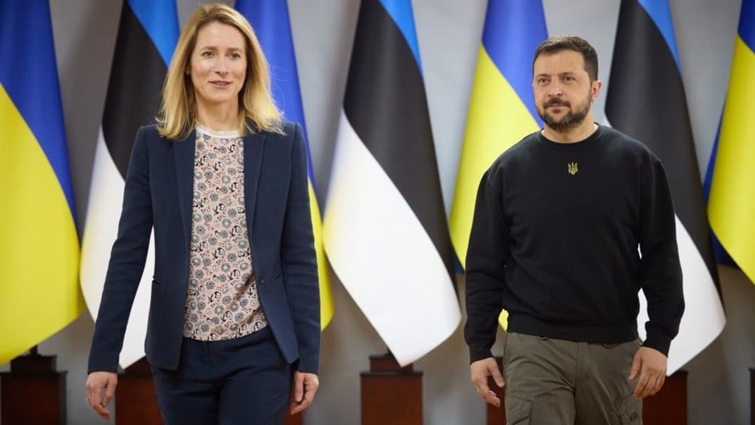 Прем'єр-міністерка Естонії Кая Каллас і президент України Володимир Зеленський, 24 квітня 2023 року