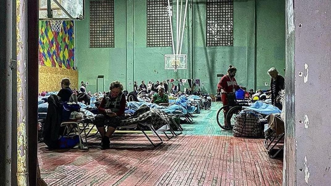 Пункт временного размещения в России, где находятся «эвакуированные» украинцы