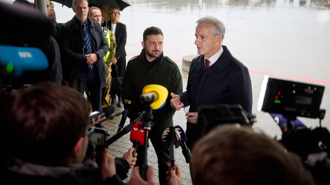 Прем'єр-міністр Норвегії Йонас Гар Стере під час зустрічі з президентом України Володимиром Зеленським в Осло, 22 жовтня 2025 року