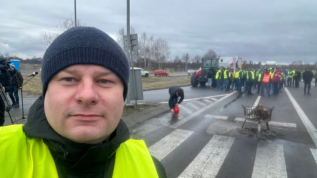 Один из лидеров польских протестов Рафал Меклер