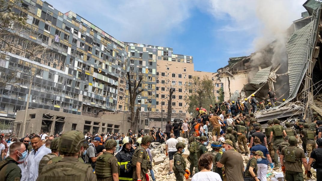 Лікарня «Охматдит» після російського ракетного удару, Київ 8 липня 2024 року