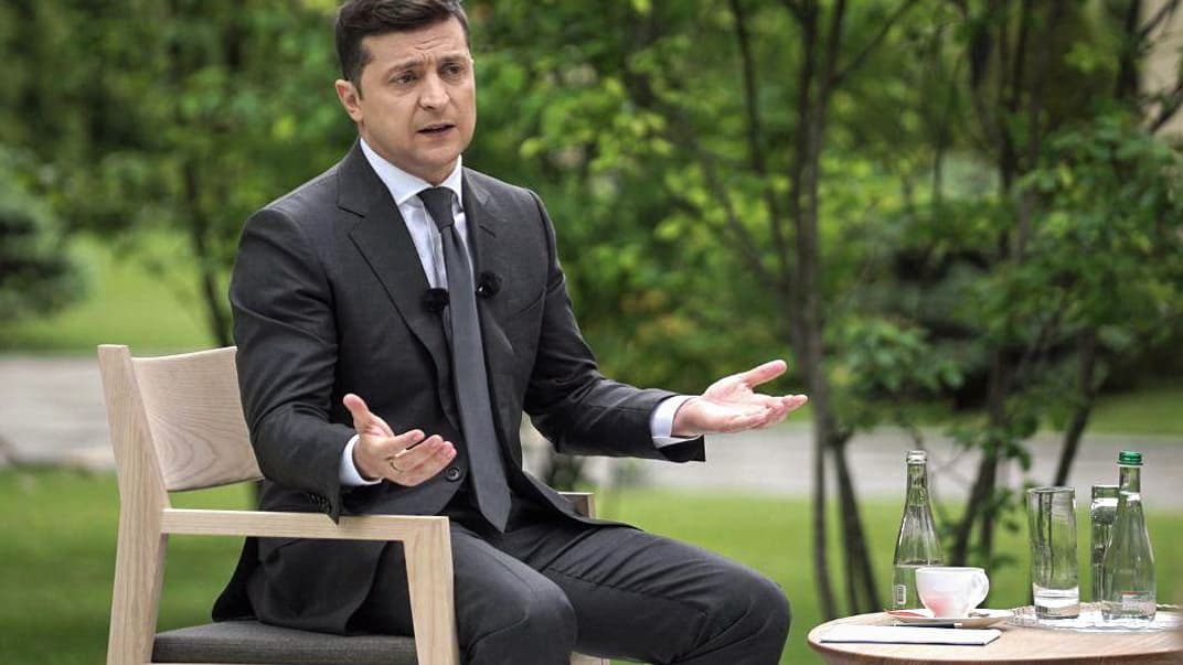 Президент Володимир Зеленській на прес-конференції, присвяченій річниці на посаді, Київ, 20 травня 2020 року