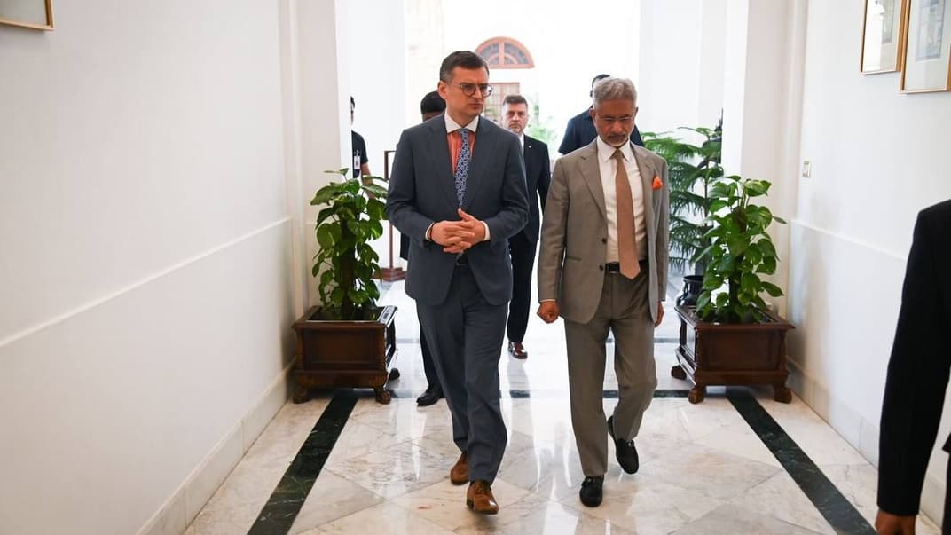 Мініст закордонних справ Дмитро Кулеба з індійським колегою Субраманьямом Джайшанкаром, 29 березня 2024 року