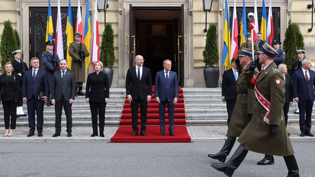 Прем'єр-міністр України Денис Шмигаль разом з делегацією прибув до Варшави, 28 березня 2024 року