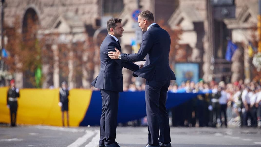 Президент Владимир Зеленский и футболист Андрей Шевченко
