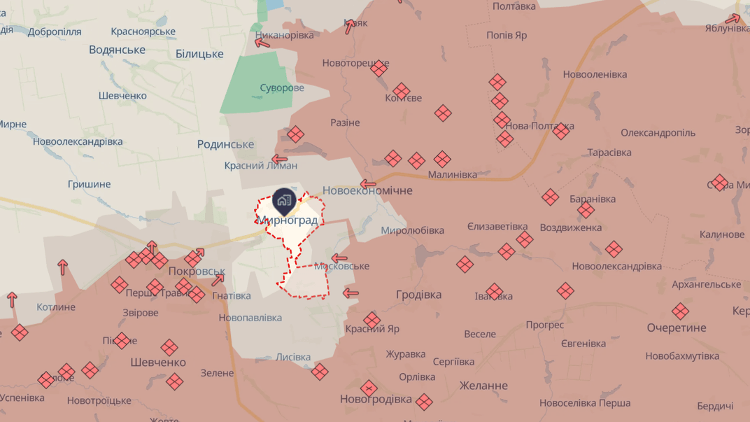 Ситуація довкола Мирнограда станом на 25 листопада 2025 року