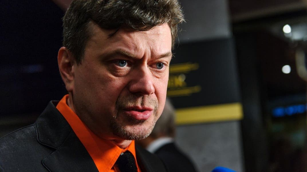 Украинский актер Остап Ступка во время премьеры фильма в Киеве, 22 февраля 2017 года