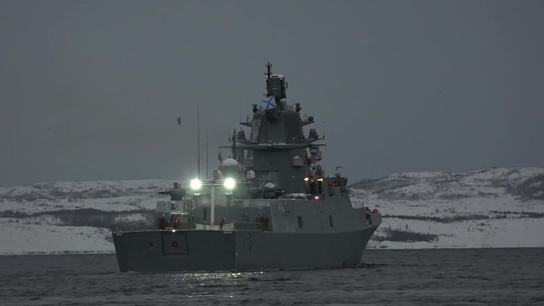 Фрегат «Адмирал Горшков» выходит на «боевую службу» 4 января 2023 года (скриншот с видео)