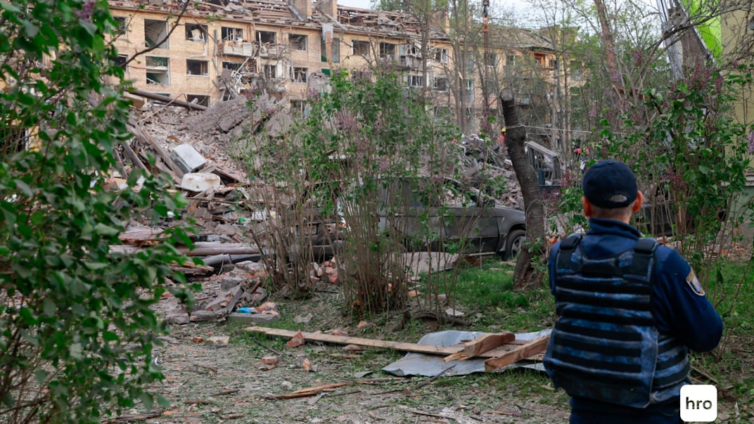 Последствия ночных обстрелов Киева 24 апреля 2025 года