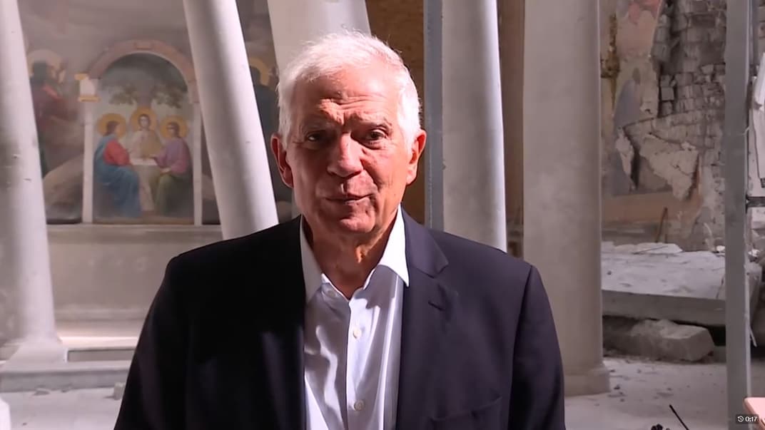 Боррель у зруйнованому росіянами Спасо-Преображенському соборі в Одесі, 30 вересня 2023 року