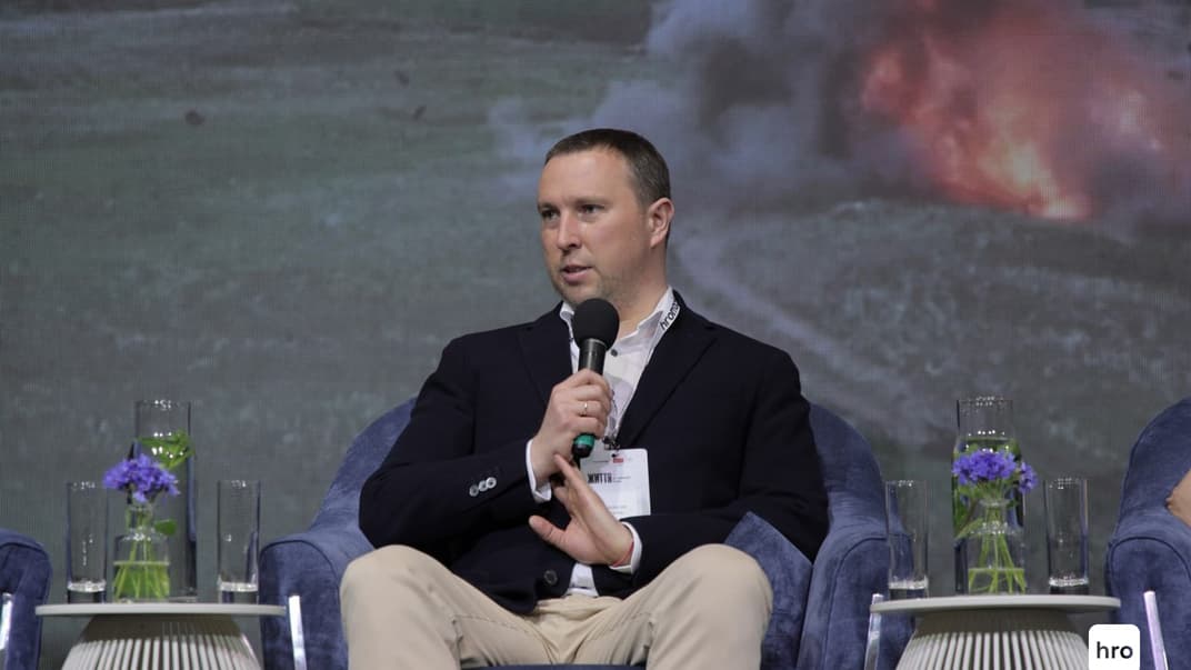 Гендиректор підприємства «Українська бронетехніка» Владислав Бельбас на конференції hromadske «Життя у тривалій війні», Київ, 30 травня 2024 року