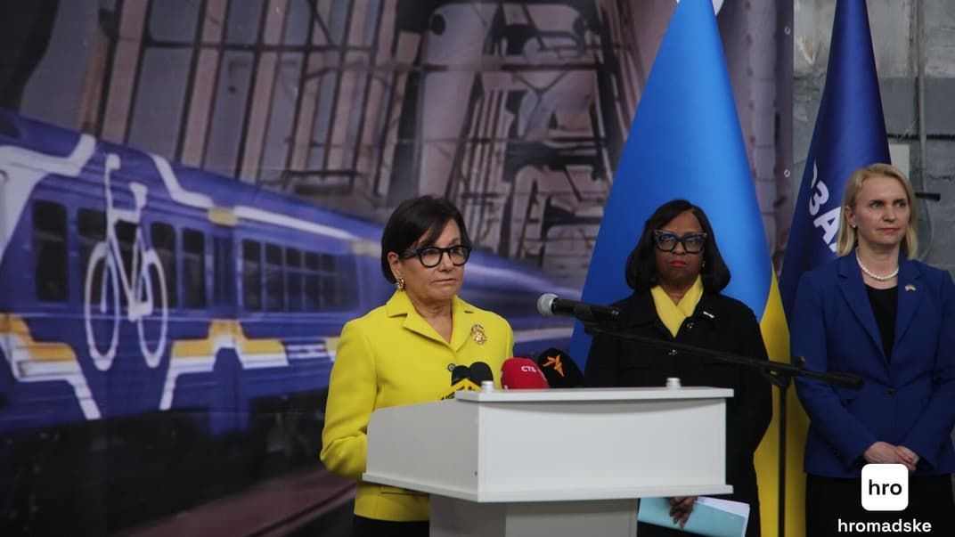 Спецпредставительница США по вопросам экономического восстановления Украины Пенни Прицкер, Киев, 10 апреля 2024 года