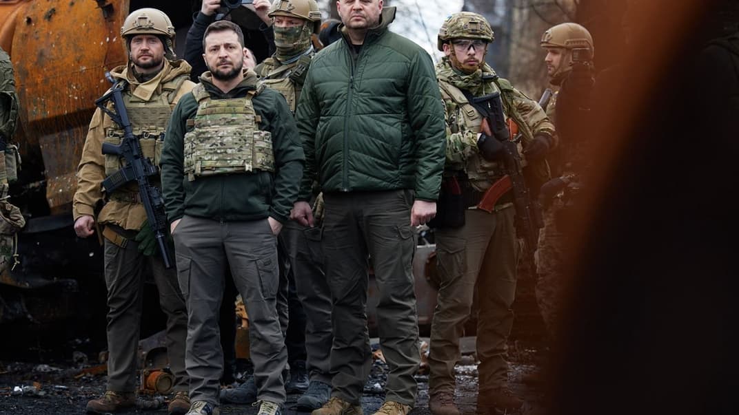 Зеленский во время визита в Бучу, 4 апреля 2022 года