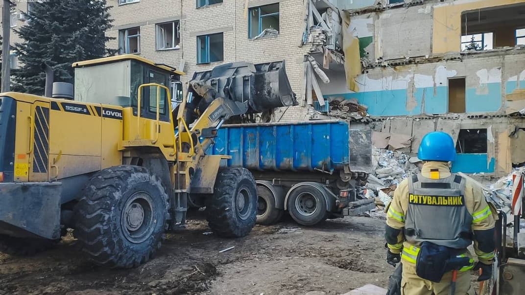 Место удара в городе Селидово