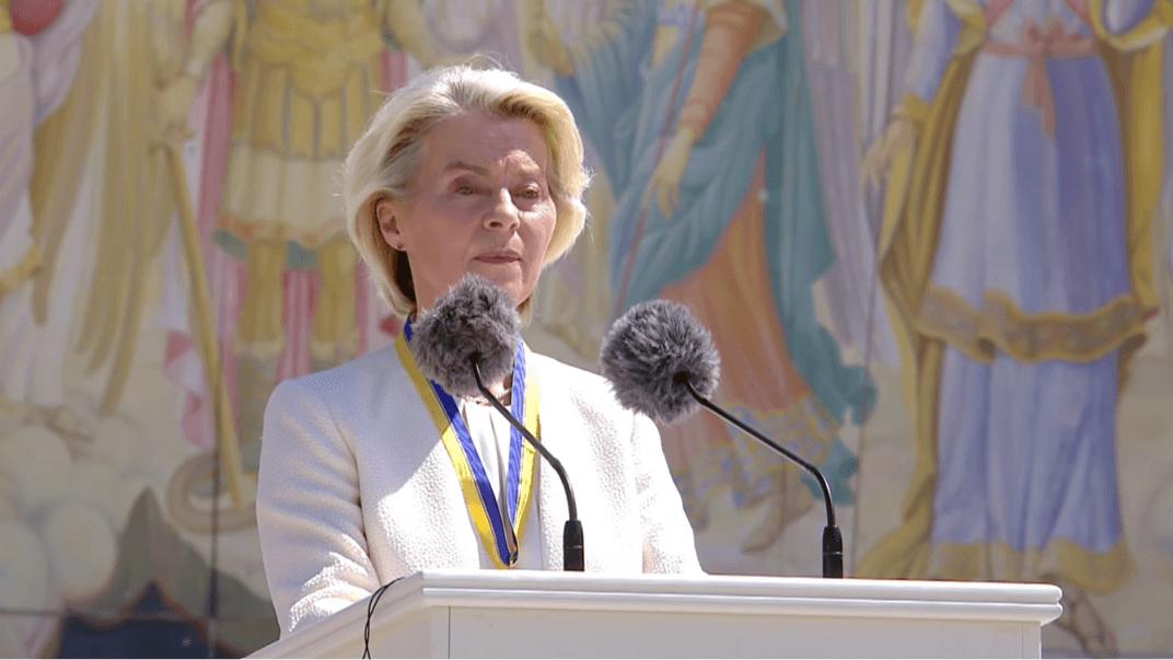 Скриншот з відео. Президентка Європейської комісії Урсула фон дер Ляєн