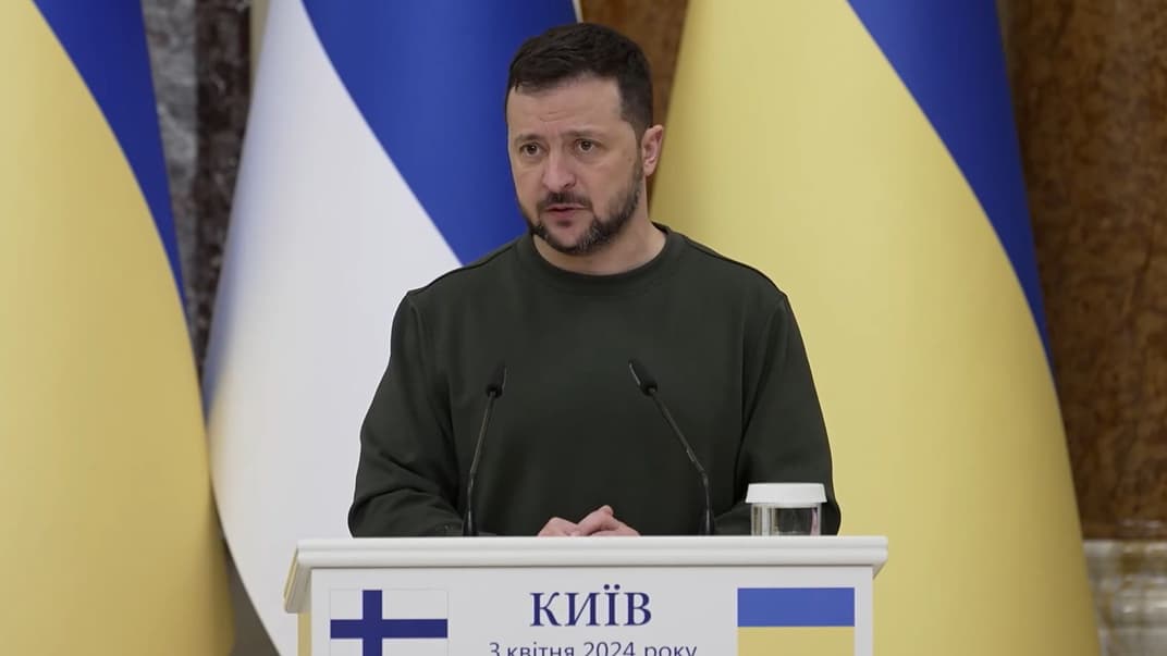 Президент України Володимир Зеленський під час пресконференції, 3 квітня 2024 року
