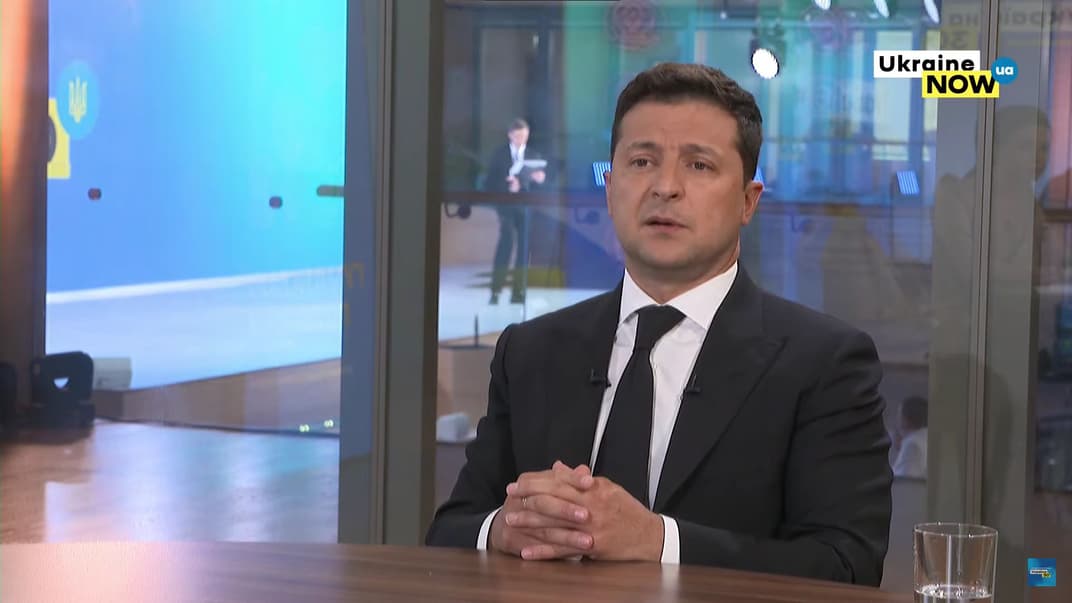 Президент Украины Владимир Зеленский во время пресс-конференции форума «Украина 30. Гуманитарная политика», 13 июля 2021 года