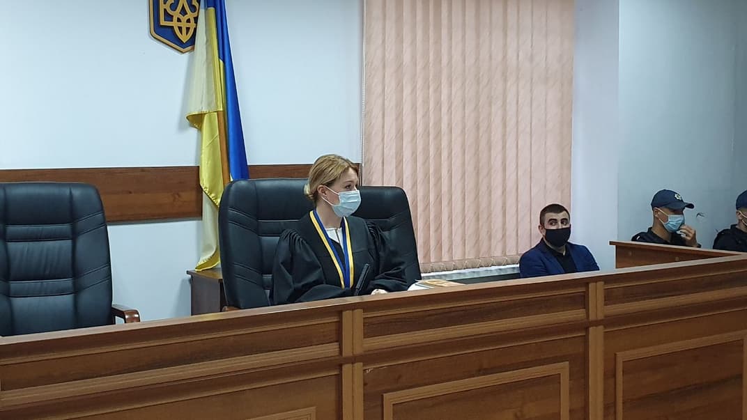Судья Марина Антонюк во время заседания в Шевченковском райсуде Киева, 6 августа 2020 года