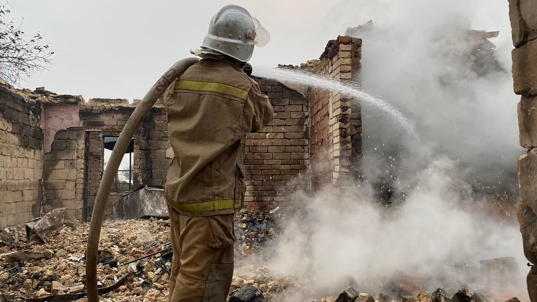Тушение пожаров в Луганской области