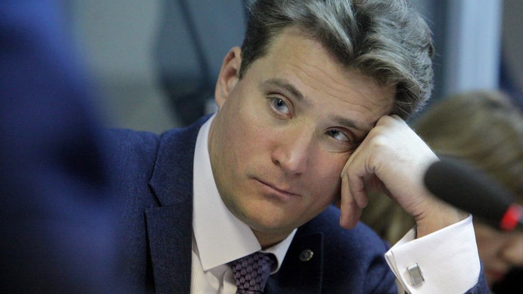 Адвокат Валентин Рыбин во время заседания Голосеевского районного суда Киева по делу российских спецназовцев Александра Александрова и Евгения Ерофеева, 21 марта 2016 года