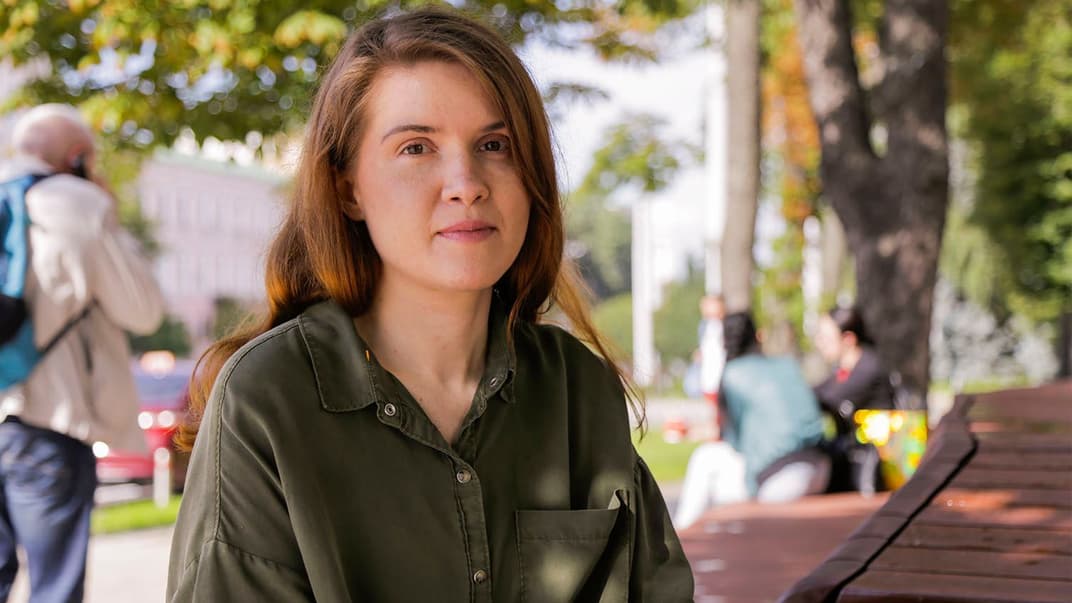 Мар’яна Безугла під час інтерв’ю з hromadske, літо 2022 року