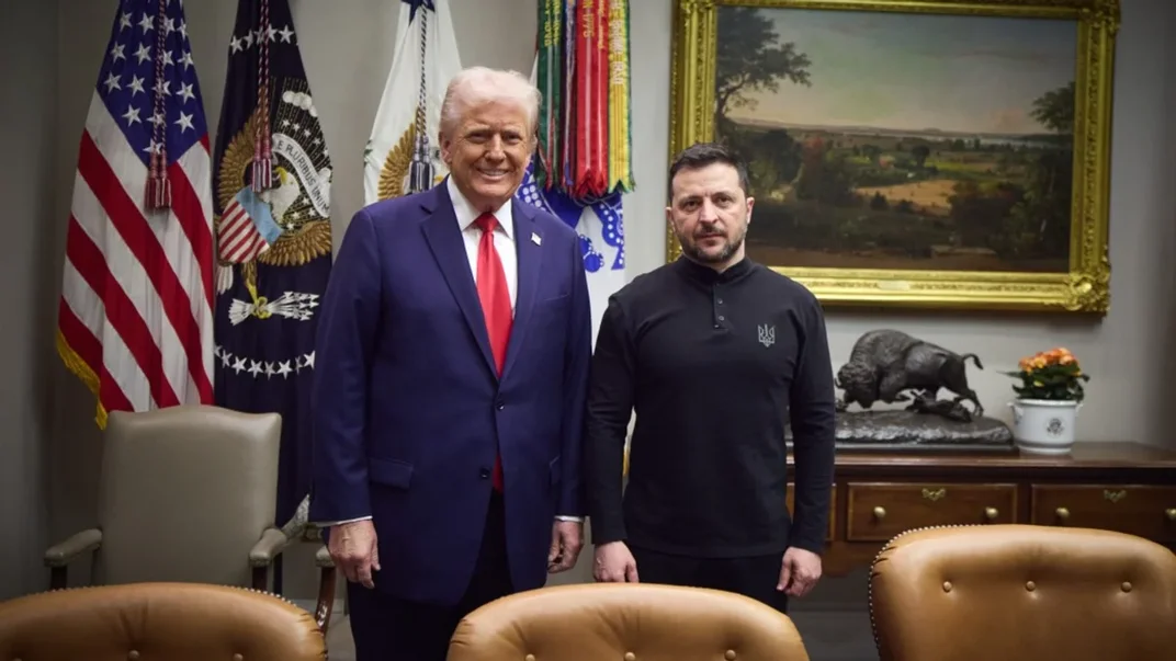 Дональд Трамп і Володимир Зеленський у Білому домі під час лютневого візиту