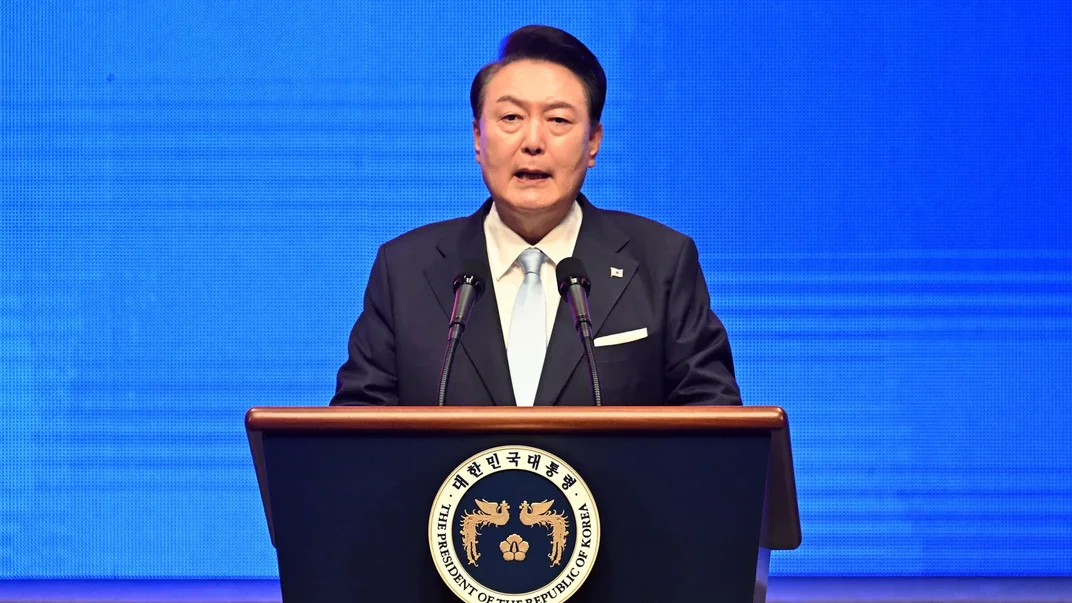 Президент Южной Кореи Юн Сок Ёль выступает во время празднования 79-го Дня национального освобождения в Центре сценических искусств Сечжон, Сеул, 15 августа 2024 года
