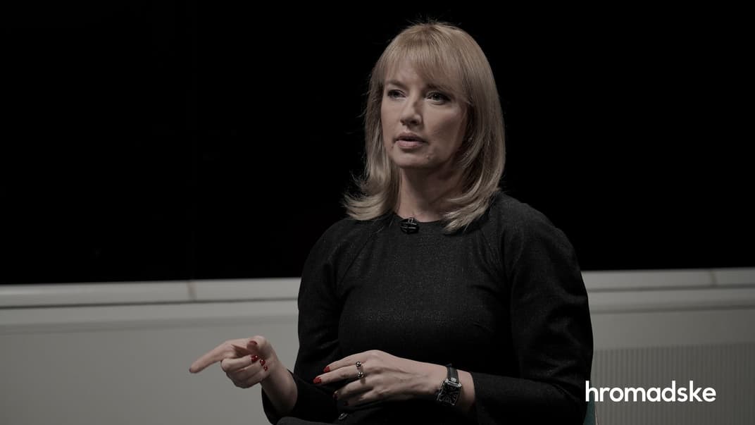 Заместитель главы фракции «Слуга Народа» в Верховной Раде Елена Шуляк в студии hromadske, Киев, 7 октября 2021 года