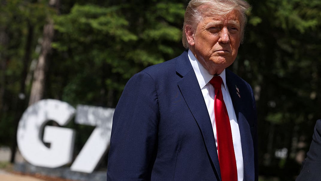 Президент США Дональд Трамп на полях саміту G7 у Канаді, 16 червня 2025 року