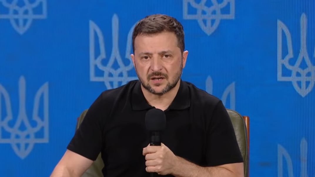 Президент Владимир Зеленский на брифинге, Киев, 27 августа 2024 года