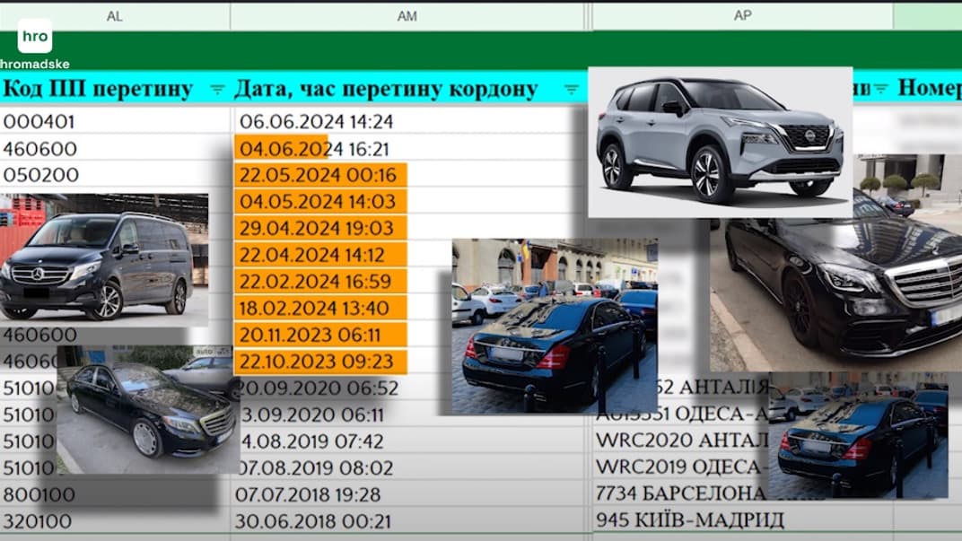 Данные о выезде Романа Кравца на разных автомобилях