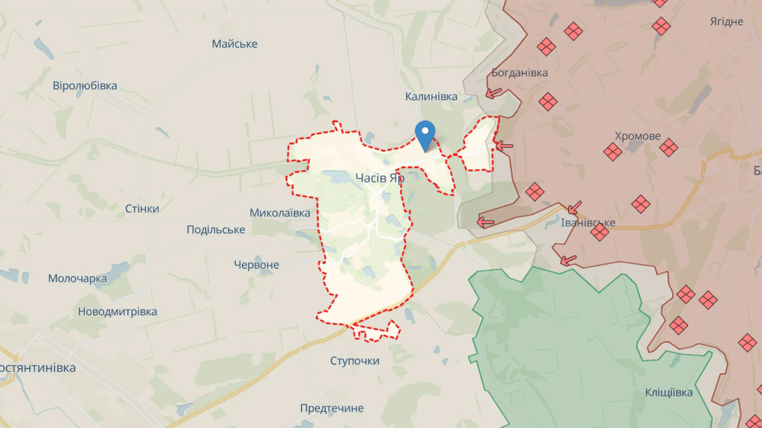 Часов Яр на карте проекта DeepState по состоянию на 10 мая