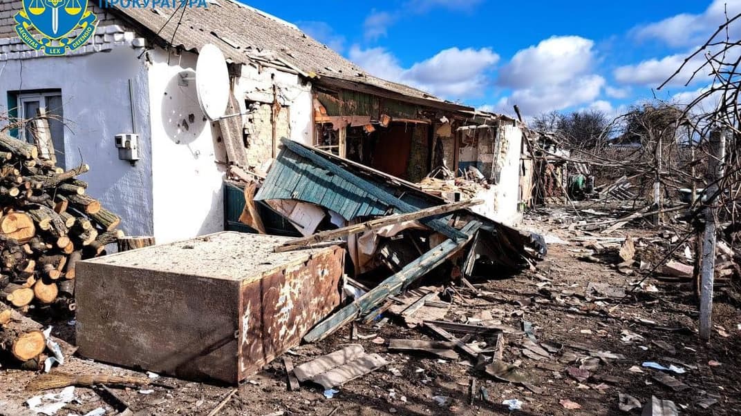 Последствия российских обстрелов по Херсонской области 19 февраля 2023 года