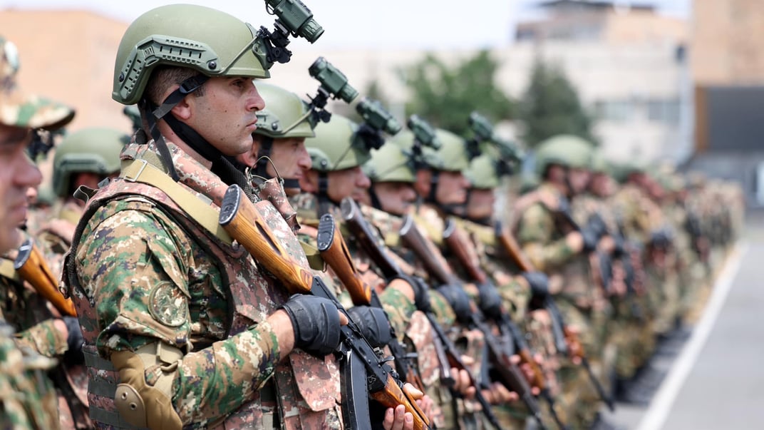 Иллюстративное фото. Армянские военные на церемонии открытия армяно-американских учений Eagle Partner 2024, 15 июля 2024 года