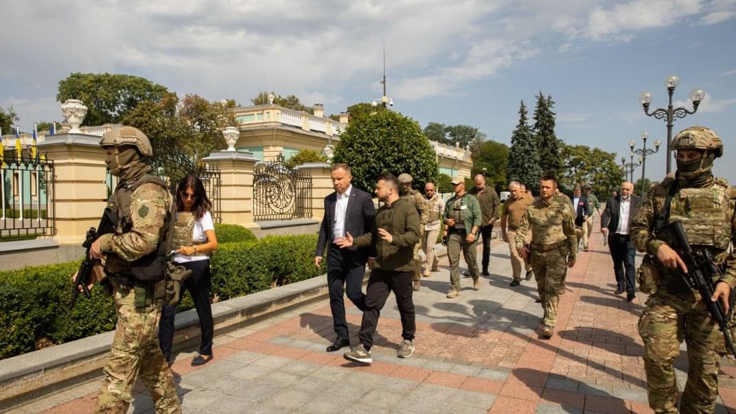 Президент Украины Владимир Зеленский и президент Польши Анджей Дуда в Киеве, 23 августа 2022 года