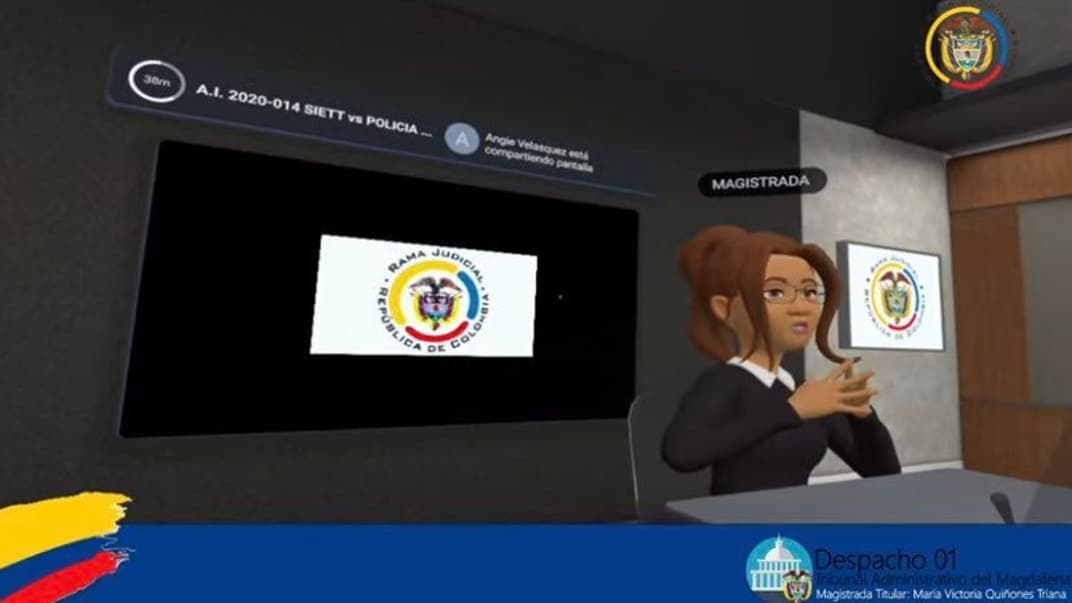 Засідання колумбійського суду в метавсесвіті