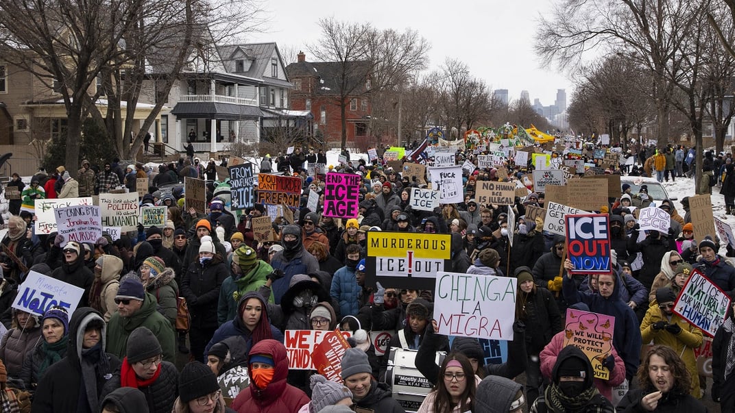 Демонстрація «ICE Out of Minnesota» у Міннеаполісі, штат Міннесота, США, 10 січня 2026 року