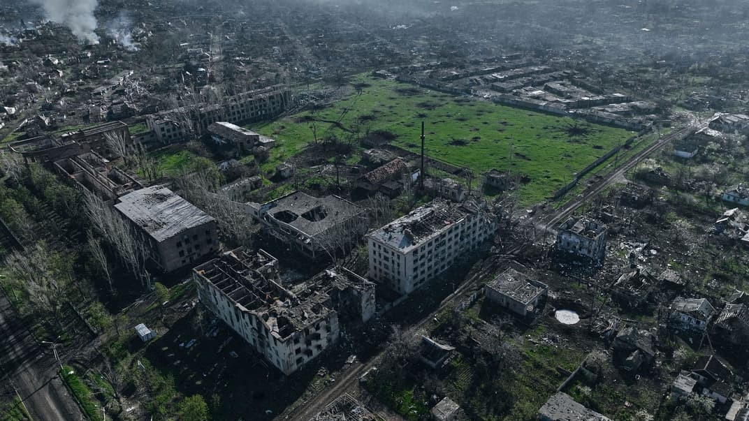 Вид з повітря на Бахмут Донецької області, 26 квітня 2023 року