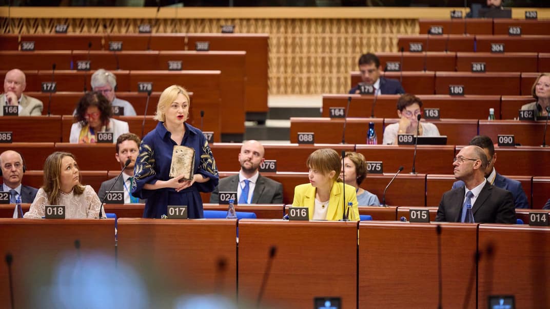 Членкиня постійної делегації в ПАРЄ Євгенія Кравчук на засіданні Парламентської асамблеї