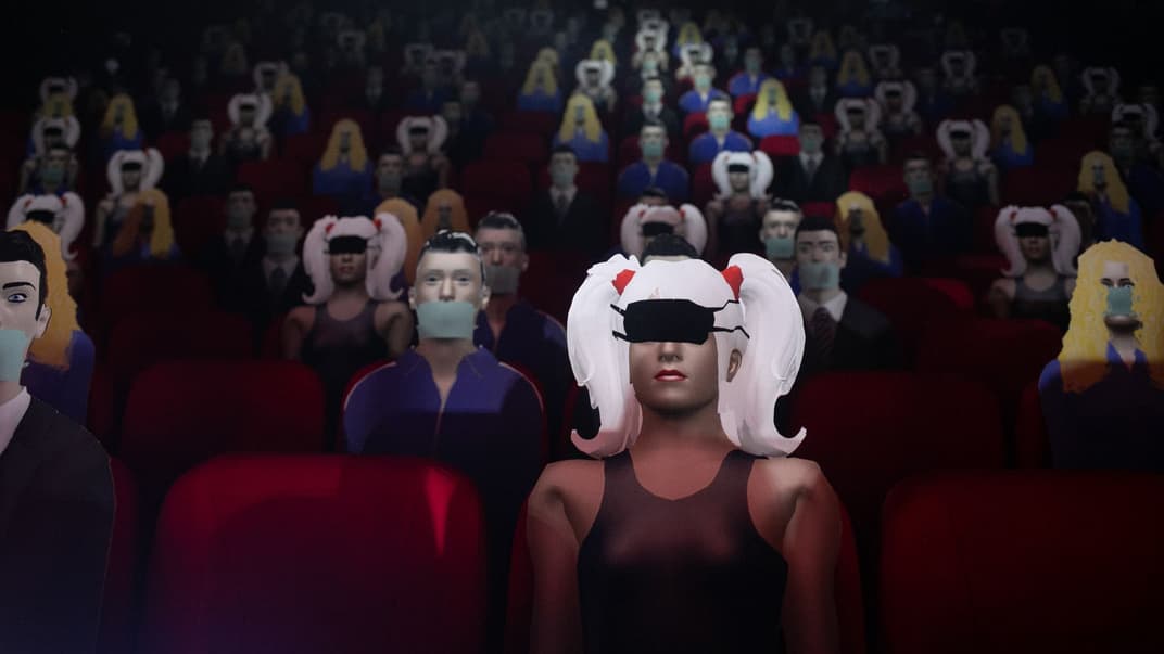 Цифрові макети глядачів на репетиції відкриття Docudays у кінотеатрі «Жовтень», 25 березня 2021 року