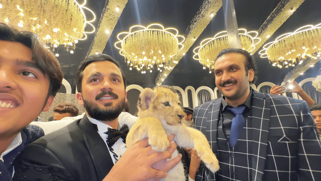 Раджаб Батт з левеням у руках