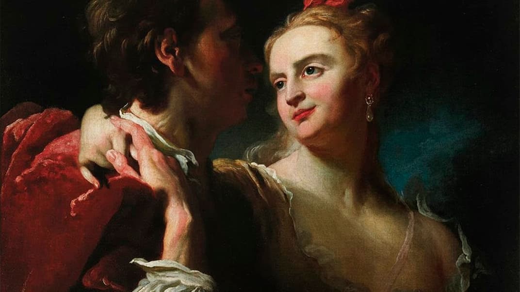 Художник Пьера Луи Гудро «Любовники или Блудный сын с проституткой». Она была написана в XVIII веке. В 1943 году ее вывезли из Киева нацистские оккупационные войска