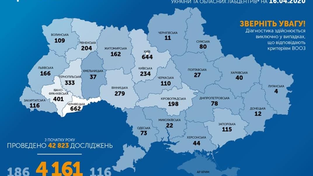 Коронавірус в Україні станом на 16 квітня