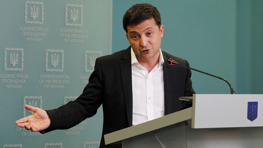 Президент Украины Владимир Зеленский на брифинге рассказал о так называемой «формуле Штайнмайера», Киев, 1 октября 2019 года